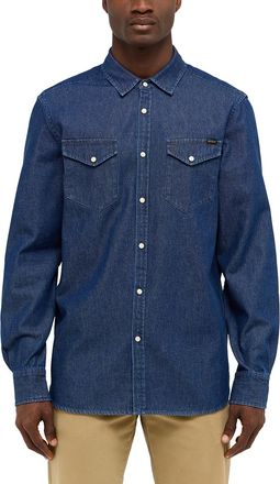 Mustang Langarmhemd MUSTANG Style Duver, Herren, Gr. XXL, N-Gr, grau (medium schwarz), Web, Obermaterial: 100% Baumwolle, regular fit h&uuml;ftbedeckend, Rundhals,