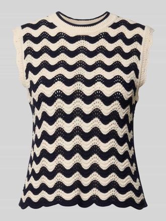 Christian Berg Pullunder im Allover-Look mit Wellensaum in Dunkelblau, Gr&ouml;&szlig;e XXL