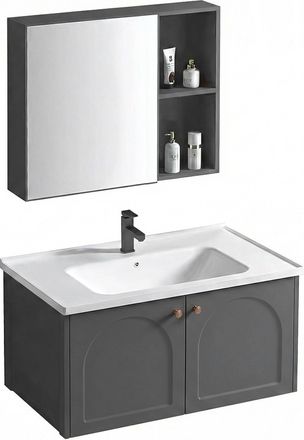Rea Un Conjunto De Muebles De Ba&ntilde;o Con Lavabo Rea Denver 80cm Grey