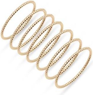 Nordstrom Set of 7 Stacking Rings in Gold at Nordstrom Rack, Size 8