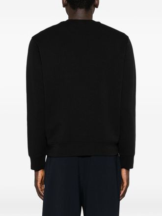 Emporio Armani Logo-Embroidered Cotton Sweatshirt - Black