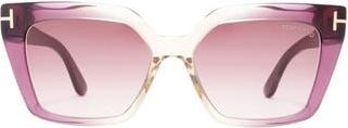 Tom Ford 53mm Cat Eye Sunglasses in Violet /Gradient Mirror at Nordstrom Rack