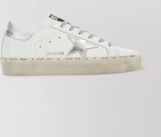 Golden Goose leather hi star sneakers with iconic patch