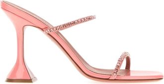 Amina Muaddi Gilda mules - Dames - Muiltjes - Roze - 37 EU - Leer - Schoenen