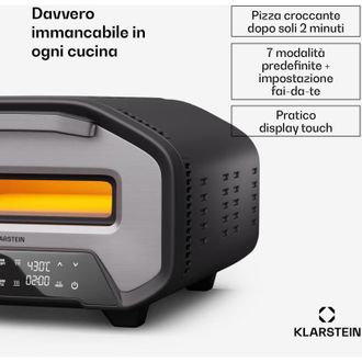 Klarstein Klarstein PizzaForno - Forno per pizza elettrico da 1.700 W 7 programmi + funzione memoria Display digitale