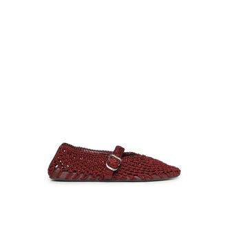 Alaia Ballet Flats in Satin Cord - female - Ala&iuml;a - Ballerina Shoes - Red - 6 UK - Shoes