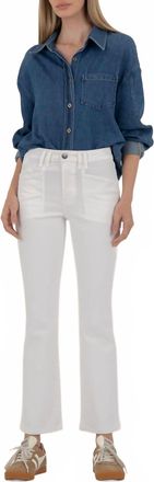 Kut from the Kloth Kelsey High Rise Ankle Jeans In Cream