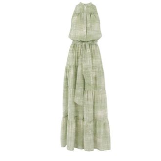 Kiton Maxi Dresses, female, Green, Size: XS Ruffled Maxi Dress