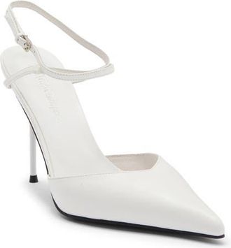 Jeffrey Campbell Bordeaux Ankle Strap Pointed Toe Pump in White at Nordstrom, Size 6.5