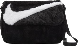 Nike Sportswear Futura 365 Faux Fur Crossbody Bag 1L Black White FB3048-010