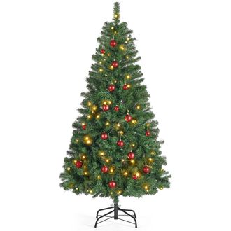 Songmics Árbol de Navidad Artificial con Luces LED, Abeto de 180 cm