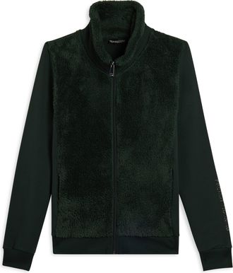 Freddy Felpa con zip, collo e fronte in sherpa, logo borchie