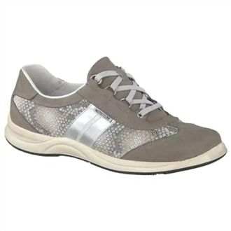 Mephisto Womens Laser Sneakers In Light Gray