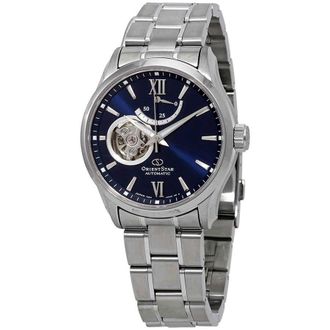 Orient Star Automatic Blue Open Heart Dial Mens Watch RE-AT0001L00B