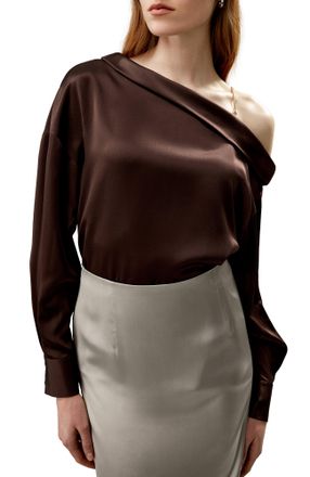 LilySilk Silk Chic One-Shoulder Top