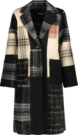 Desigual Abrigo de Cuadros con Parches - Coats - Mujer - Multicolor - XS