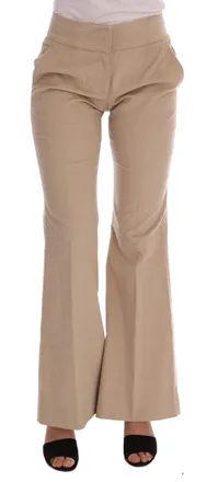 Ermanno Scervino Beige Cotton Bootcut Womens Pants