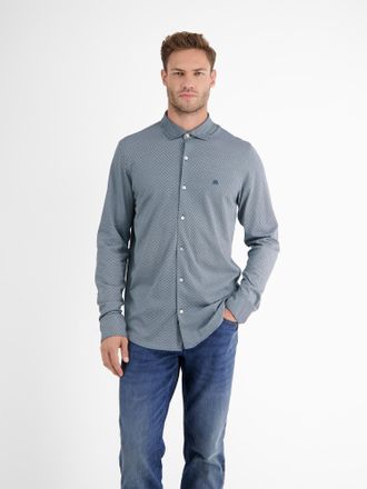 Lerros Langarmhemd LERROS LERROS Modisches Jerseyhemd f&uuml;r Herren, Herren, Gr. 3XL, Normalgr&ouml;ssen, blau (crispy blau), 100% Baumwolle, Hemden Langarmhemd