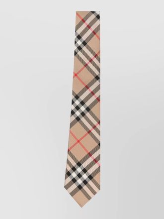 Burberry silk tie featuring signature check pattern
