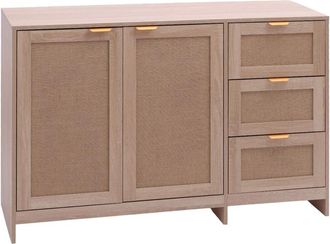 Mobili Rebecca Mueble 2 puertas 3 cajones en mdf madera clara 80x118,5x34,5