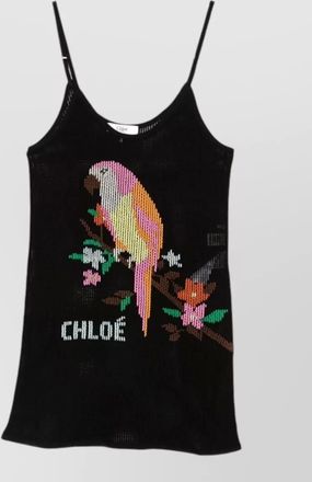 Chlo&eacute; cotton knee-length dress