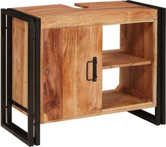 vidaXL Bathroom Sink Cabinet 71 x 33 x 58 cm Solid Acacia wood, Iron Vidaxl