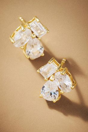 Shashi Pierre Crystal Cluster Stud Earrings