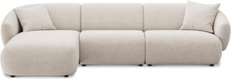 Castlery Auburn Chaise Sectional Sofa Left Facing Customized, (Performance Boucle) Cream, Spill Resistant, Modular for Sofas by Castlery
