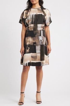 BOSS Divalia Abstract Print in Black/Grey Multi at Nordstrom Rack, Size 4