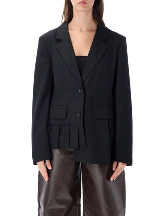OperaSPORT Elisa Pleated Hem Tailored Black Blazer