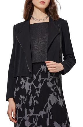 Ming Wang Knit Moto Jacket in Black at Nordstrom Rack, Size X-Large