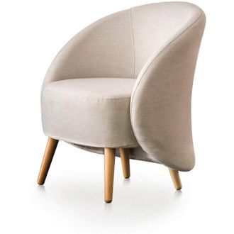 Dmora Talamo Italia - Poltrona Alla, Poltrona di design da salotto, 100% Made in Italy, Poltroncina relax in tessuto imbottito, Cm 70x60h80, Beige