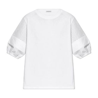Moncler T-Shirts, female, White, Size: XS Puff-sleeve Top