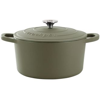 Crock-pot Artisan 7 Quart Enameled Cast Iron Dutch Oven in Matte Green