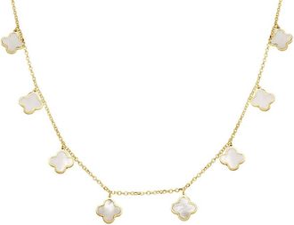 Italian Gold, Inc 14K Mother Of Pearl Station Necklace