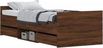 vidaXL Bed Frame without Mattress Brown Oak 75x190 cm Small Single Vidaxl