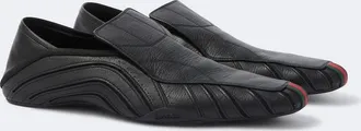 Gucci Mesh-trimmed leather loafers