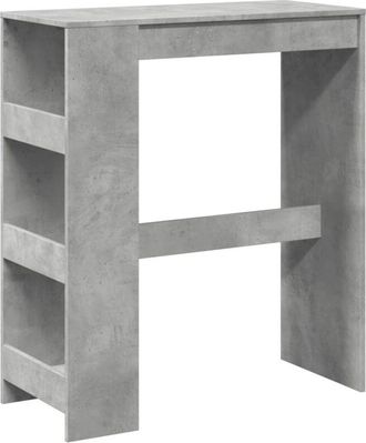 vidaXL Bar Table with Racks Concrete Grey 90x40x103.5 cm Engineered Wood Vidaxl