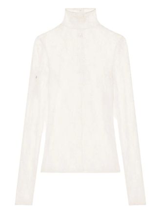Courrèges lace turtleneck top - White