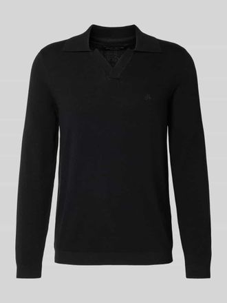 Marc O'Polo Regular Fit Strickpullover aus Baumwoll-Schurwoll-Mix in Black, Gr&ouml;&szlig;e L