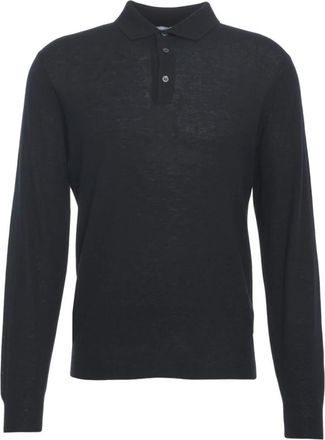 Gender Turtlenecks, male, Blue, 2XL, Luxurious Long-Sleeve Polo Shirt Blue