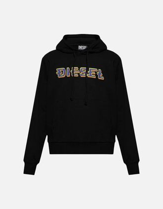 Diesel Mens Diesel Pixel Logo Black Hoodie - Size: 38