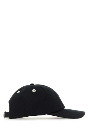 Ami BFUCP006AW0041 Heart-Embroidered Cotton Baseball Cap - Black