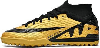 Generic Youth Grass Court Sneakers with Removable Spikes for Men and Women Football Training, Broken Nails - Black Gold, 6.5 UK