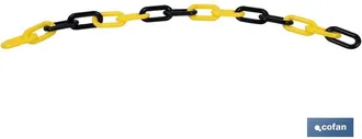 cofan Cadena De Pl&aacute;stico 8mm 30 Mts (amarillo/negro), Cadena De Polipropileno En Color Amarillo Y Negro, Apta Para Diversas Aplicaciones, Como Control De Mu