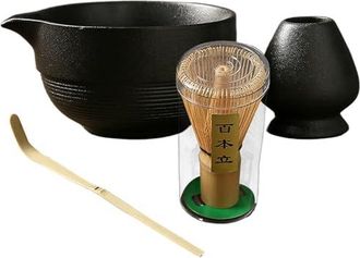 Fouet à Matcha YSOOUA En Plastique - Kit Cérémonie Matcha Japonais Avec Passoire - Noir
