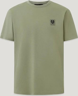 Belstaff Mens Belstaff Short Sleeved Mens Logo Patch T-Shirt - Lichen - Green - Size: 42