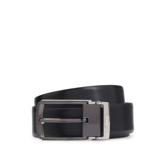 BOSS Reversible belt in smooth and printed leather