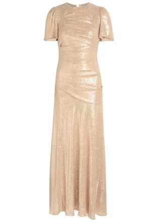 Needle & Thread Valentina Sequin-embellished Stretch-tulle Gown - Beige - 10 (UK14 / L)