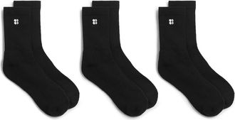 Sweaty Betty Essentials 3-Pack Crew Socks in Black at Nordstrom, Size Small